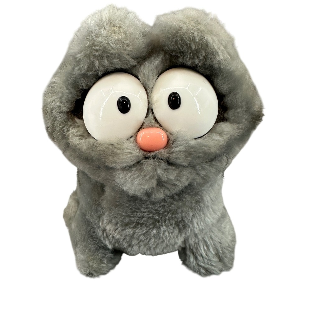 Vintage‎ 1983 Nermal United Feature Syndicate Cat Plush Toy Vintage Gray Tabby